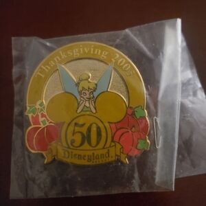 Disney Gold and Red Tinkerbell 50th Anniversary Brooch